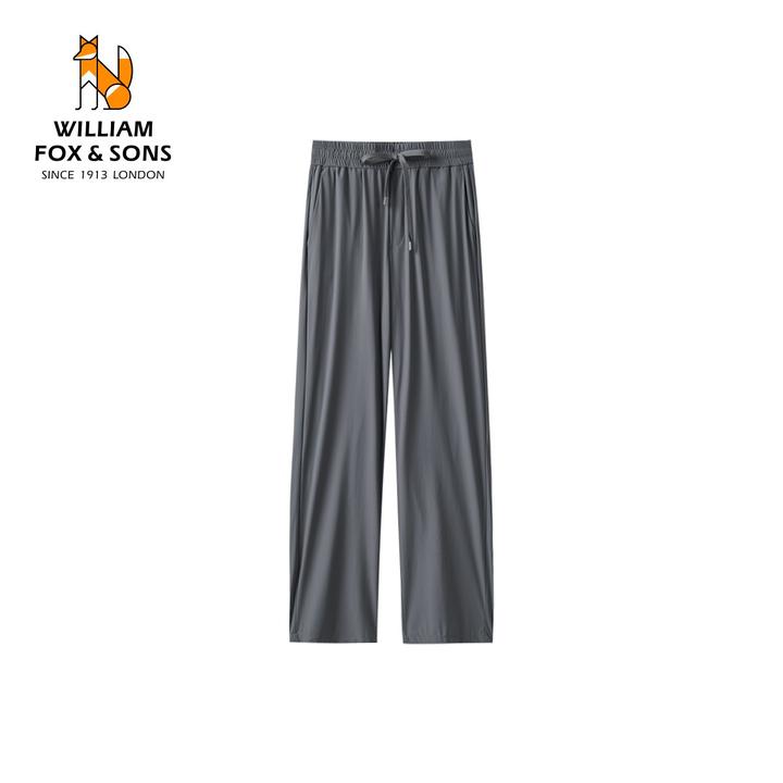 英国小狐狸夏季裤子男生灰色卫裤轻薄冰丝直筒凉感薄款休闲长裤男