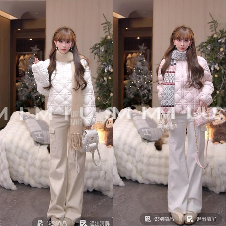 【mimius】P 可溯源三星安心羽绒 戴妃格立领短款羽绒服 汉服G12021