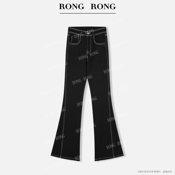 溶溶【压线比例神裤】RONGRONG 中高腰显瘦修饰比例牛仔裤2563RR