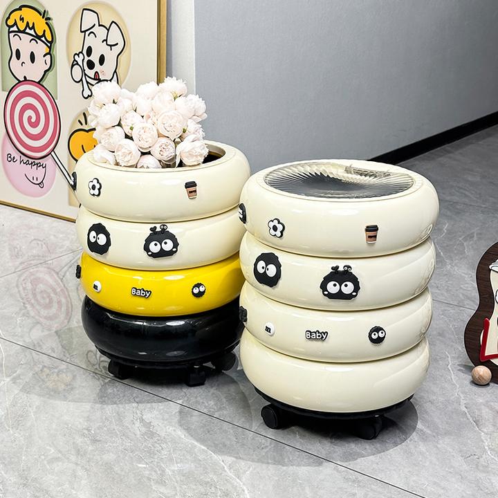 垃圾桶家用2025新款客厅轻奢高档高颜值厨房卫生间带盖大容量带轮