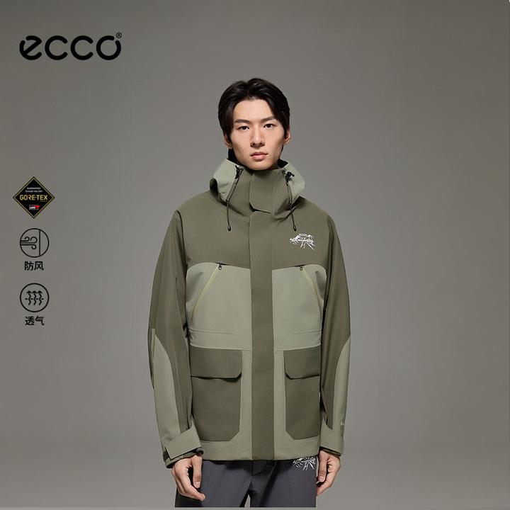 ECCO×白山联名【男女款Goretex冲锋衣】防风防水外套单冲EW253J013