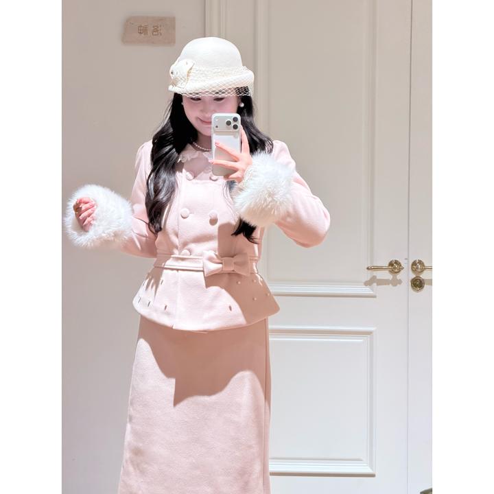 厚款套头少女风女秋冬儿童套装翻领小香风童装韩版