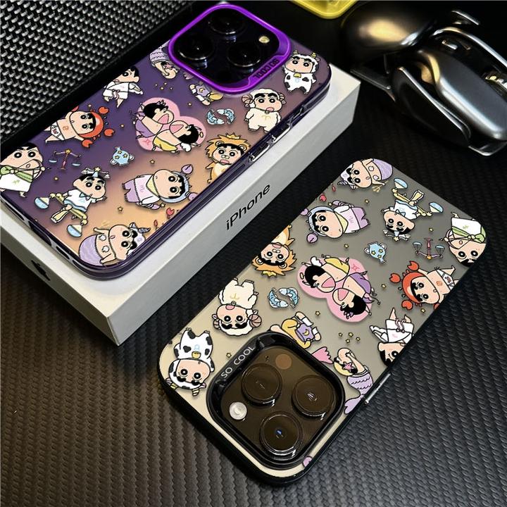 爱心小新适用苹果16promax手机壳iPhone15创意14保护套17新款卡通