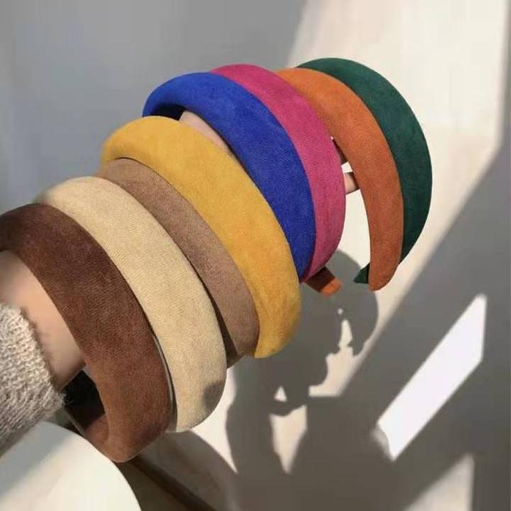 高颅顶发箍复古港风毛绒发箍彩色复古头箍女港风发饰ins小众发卡