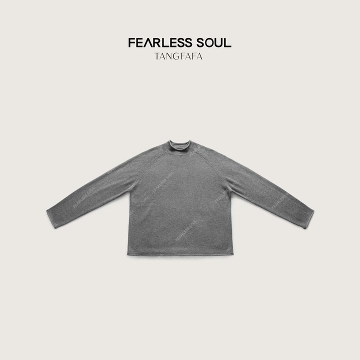 唐发发TFF 小众巴素兰绵羊毛卷边小高领落肩长袖毛衣 825FM813 *