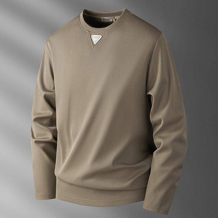 施摩瓦戈秋季百搭圆领卫衣男长袖时尚潮流纯色休闲内搭男士打底衫