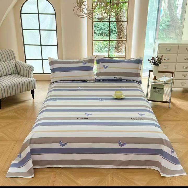 【老粗布床单】原棉细沙单双人亲肤透气四季床单家用单件不滑床