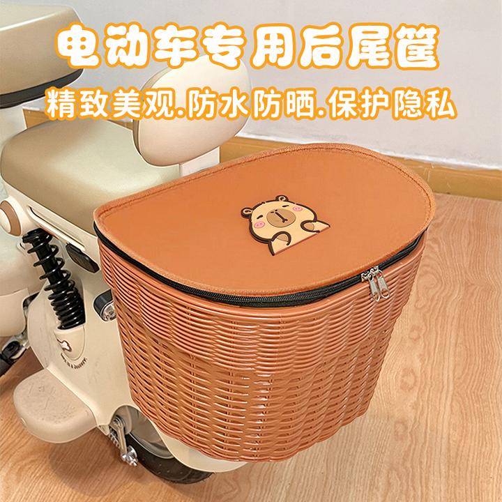 电动车后置车筐可爱卡通电瓶车摩托车后尾挂篮放书包神器618大促