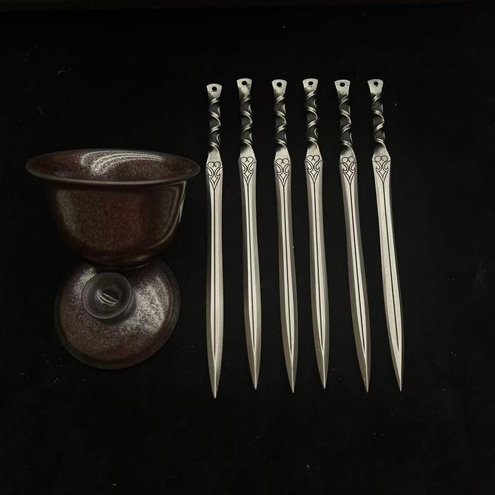 【墨隐星落】G 一体扭转茶针（带教学） 工艺品 未开刃