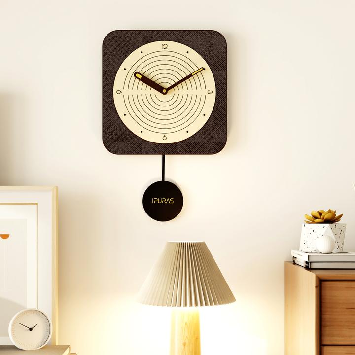 超静音5007立体奶油风同心摇摆简约创意钟表客厅时钟挂墙家用挂钟