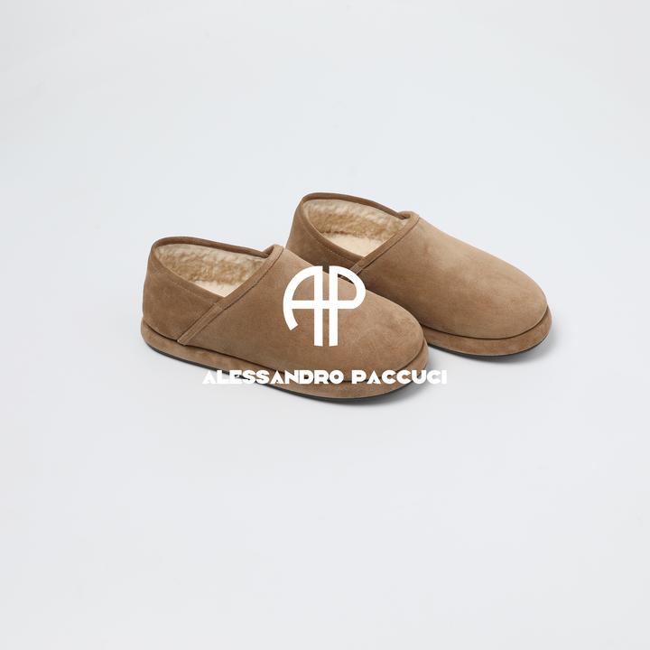 AP洛哥54148XA【懒人鞋】高丝光牛反毛圆头保暖单鞋百搭休闲/女装