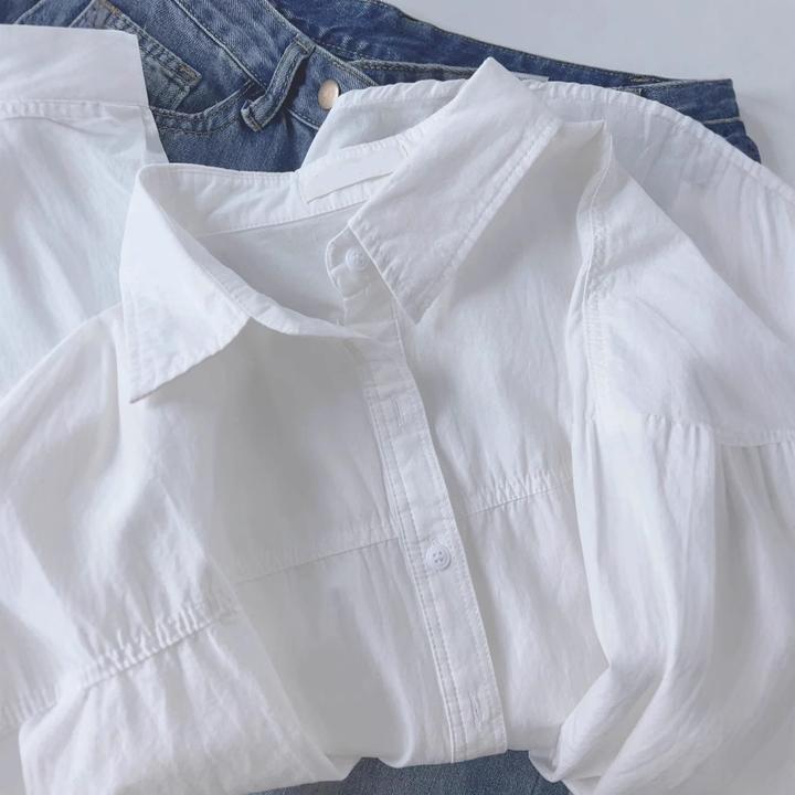 白色防晒衬衫上衣女2025夏季外穿长袖宽松显瘦衬衣春秋休闲外套潮