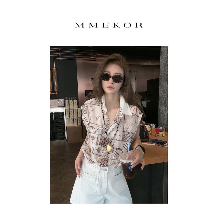 MMEKOR“高定花韵”衬衫 2025新款静奢老钱风气质上衣 89827