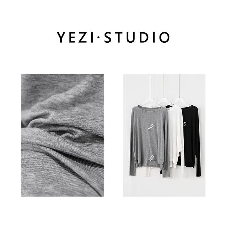 【慢调时光】精纺肤感羊.毛天.丝蝙蝠袖解构一片式长袖T恤25317021