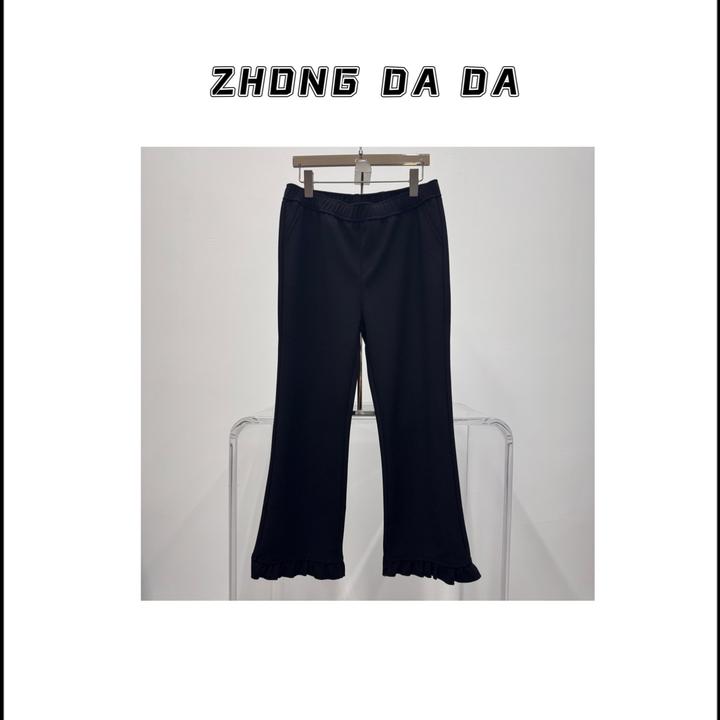 ZHONG大大【】早秋新款微喇裤女修身显瘦减龄百搭休闲裤女50655