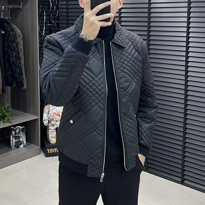 HOUES男装/2025春季新款/发布男士休闲时尚商务修身翻领棉服