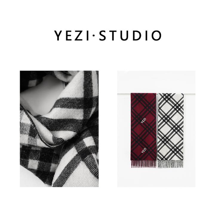 【格纹世家】斜向巴家格纹绵羊毛混纺轻盈保暖长条型围巾25342015