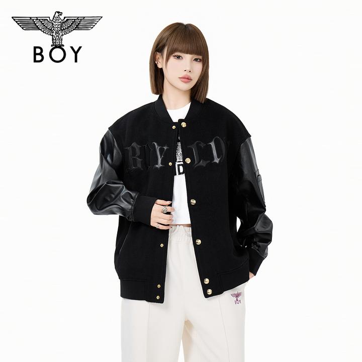 【双十一好物】BOY秋季流行潮牌男女同款纽扣绣花棒球领夹克外套