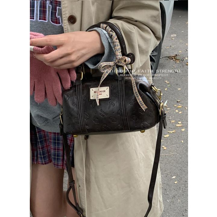 手提包包女款爆款2025新款秋冬复古时尚波士顿包百搭通勤斜挎包