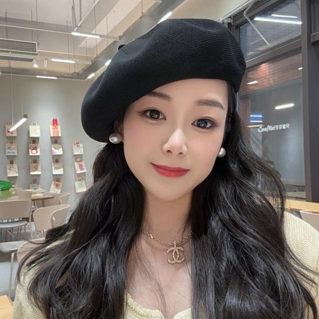 爆款韩系糖果色时尚透气百搭贝雷春夏日系画家帽夏季休闲户外帽子