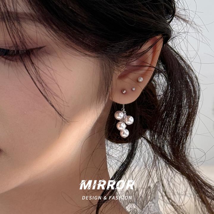 小麋人 925银耳饰 CE9429「葡萄印象」曼塔玫瑰流苏耳钉女耳环耳饰