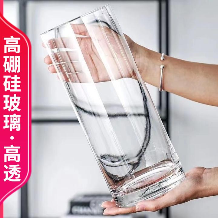 【1230直筒】30cm高12cm口径高硼硅直筒花瓶透明玻璃摆件插花醒花筒