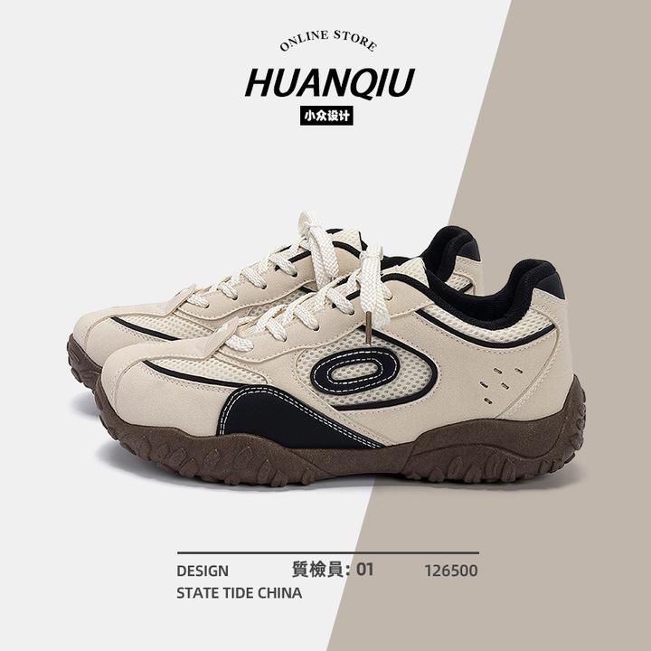 环球秋季时尚潮流百搭运动薄底德训鞋休闲低帮透气复古小众赛车鞋