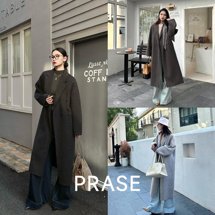 PRASE·噜【典藏大衣】山羊绒羊毛大衣冬长款气质双面呢外套PR06590