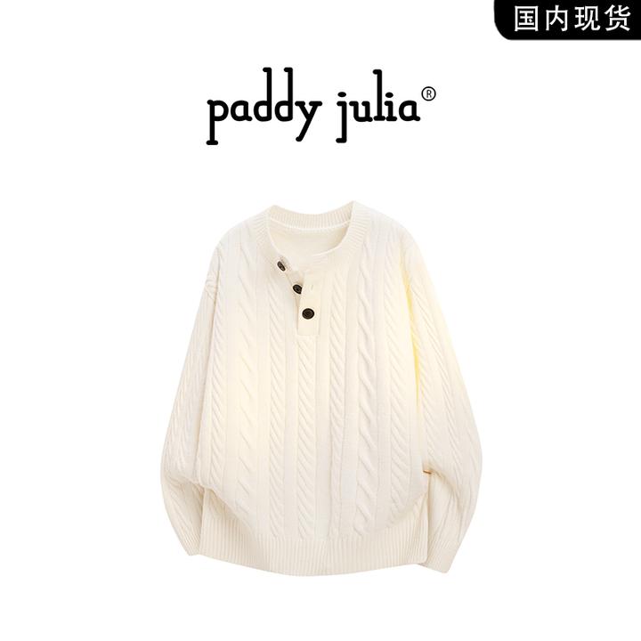 Paddy julia美式高级感毛衣针织衫男款春秋季翻领休闲设计师上衣
