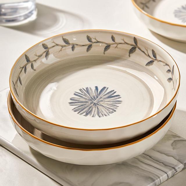 陶瓷盘子菜盘家用2025新款日式碗碟釉下彩餐具8寸深盘菜碟子餐盘