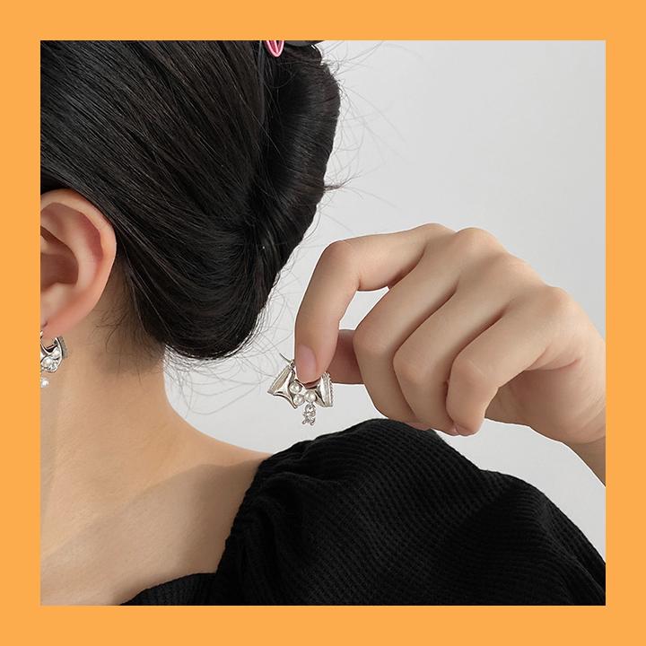 铜合金锆石耳饰 优雅冷淡风简约新款时尚耳环设计金属精致圆形锆