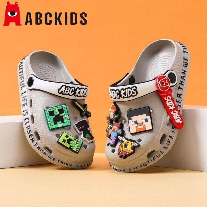 Abckids我的世界洞洞鞋儿童夏季凉鞋男童室内防滑eva拖鞋宝宝沙滩