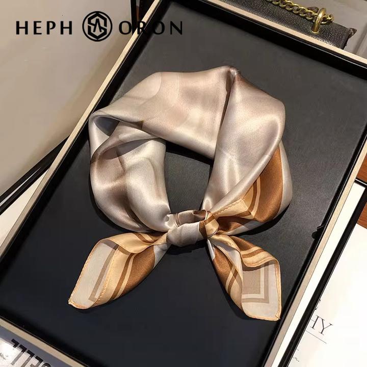 高档送礼气质丝巾女夏季100%桑蚕丝百搭小方巾印花薄款真丝围巾