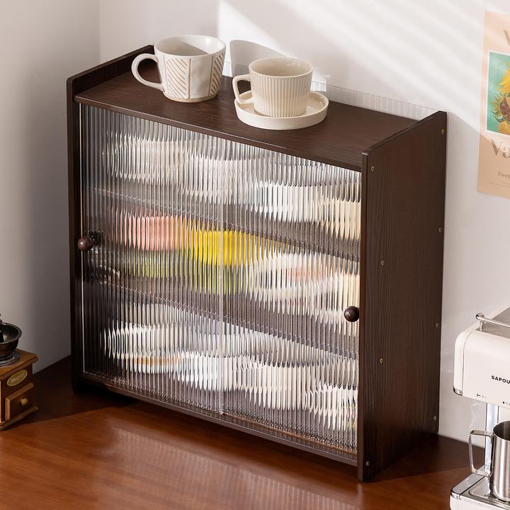 收纳柜子置物柜家用防尘杯架子储物桌面多层茶具零食整理架餐边柜