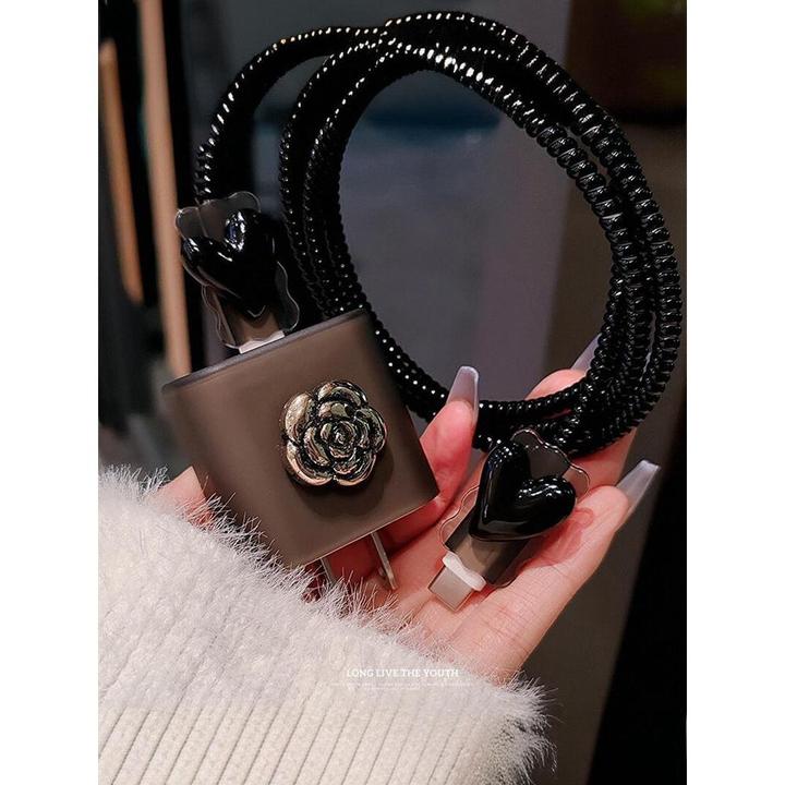 山茶花樱声适用苹果16pro充电器保护壳20w电话保护绳防折断iPhone