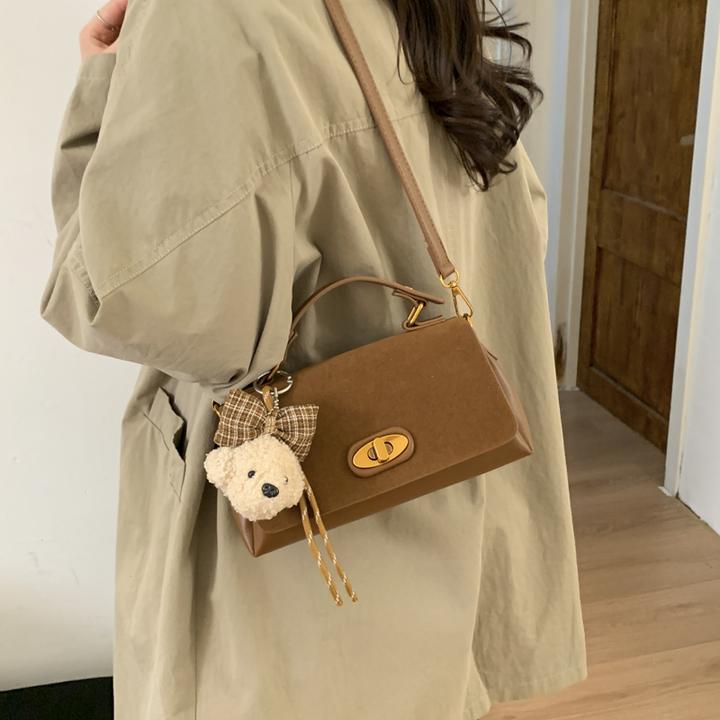 秋冬复古手提包包女2025新款潮时尚小方包百搭ins单肩包斜挎包