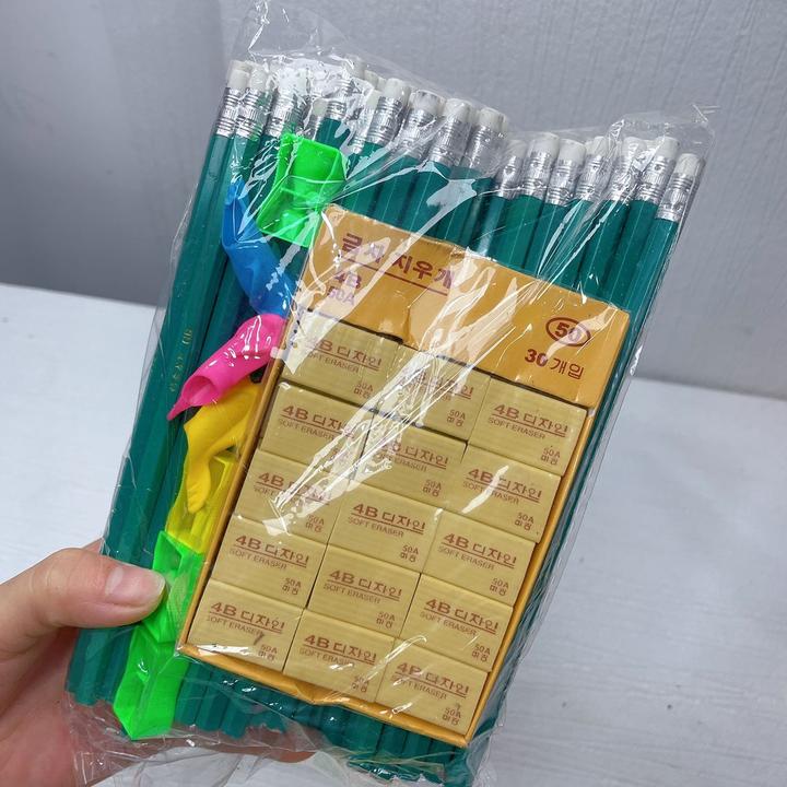 【西藏包邮】套装六角小学生握笔88件套文具用品无毒橡皮擦铅笔