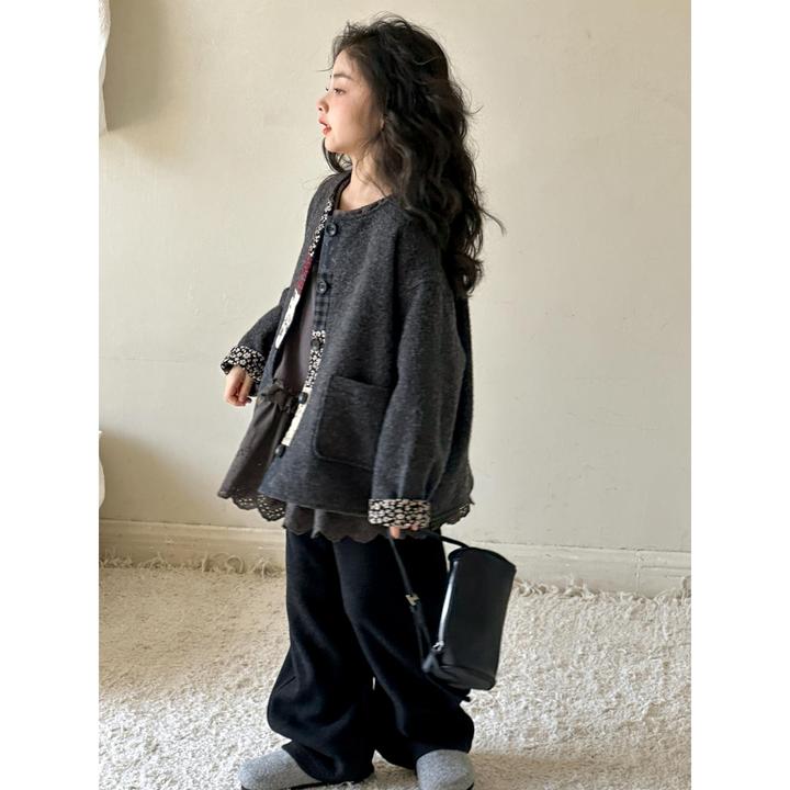 女童外套春秋款2025新款儿童秋装毛呢大衣初秋穿搭女大童洋气上衣