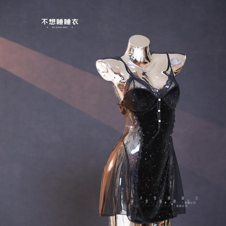 秋冬[一顾倾城]2025爆款气质显瘦一体式胸垫无钢圈睡衣睡裙居家服