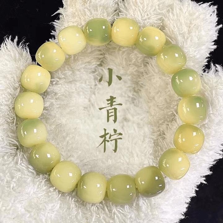 正品菩提小青柠菩提根手串女绕指柔颜色文玩手串男菩提子盘玩静心