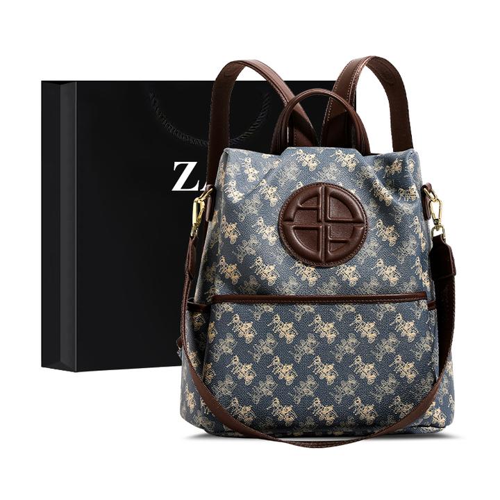 ZAR&RUILR/查瑞娜洋气双肩包包女时尚通勤可单肩大容量防盗背包