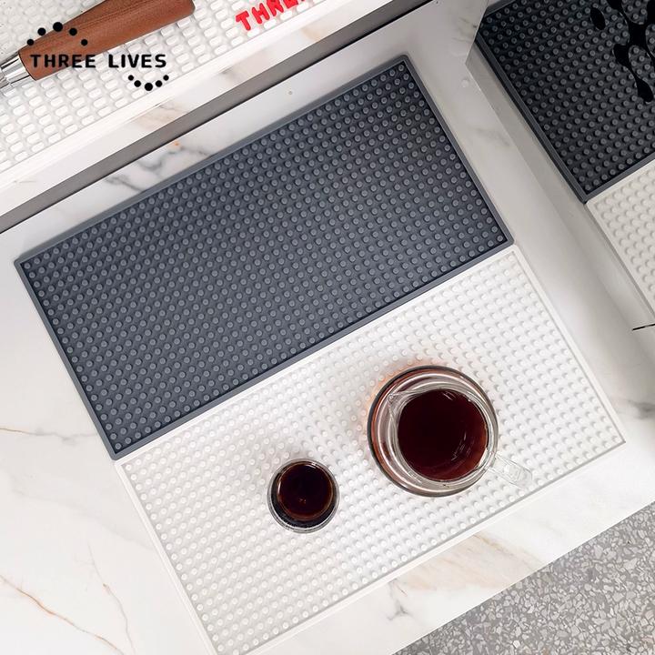 THREELIVES家用沥水垫镌刻垫理发垫吧台垫榴莲垫灰色白色厨房隔热