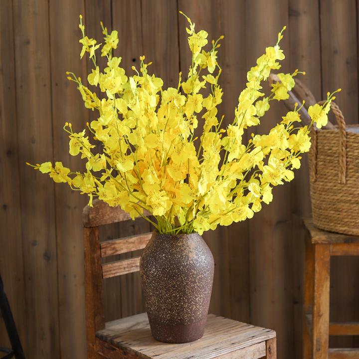 跳舞兰仿真花束客厅餐桌花高品质塑料假花摆件电视柜装饰花艺插花