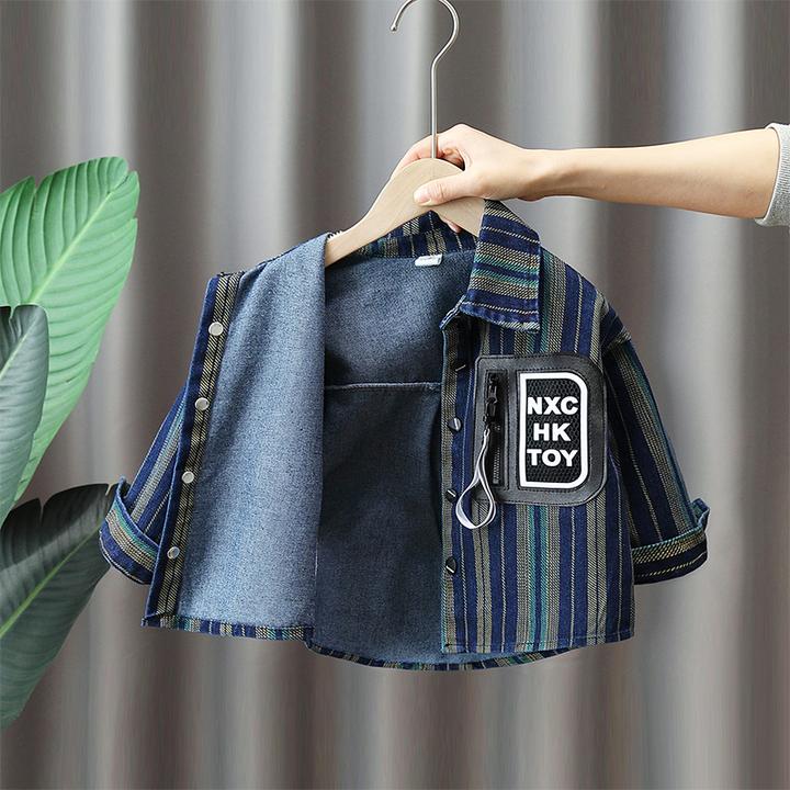 儿童牛仔外套春秋款2025新款帅气男童秋装炸街上衣时髦宝宝衣服潮
