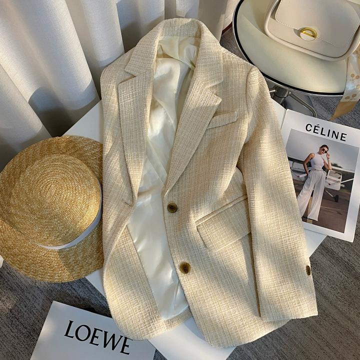 秋冬季百搭设计感复古小众时尚西装外套女高端轻奢洋气小个子西服