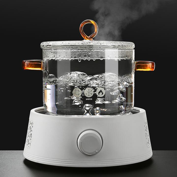 玻璃消毒锅茶洗带盖洗茶器可明火耐高温大号电陶炉煮茶杯器笔洗缸