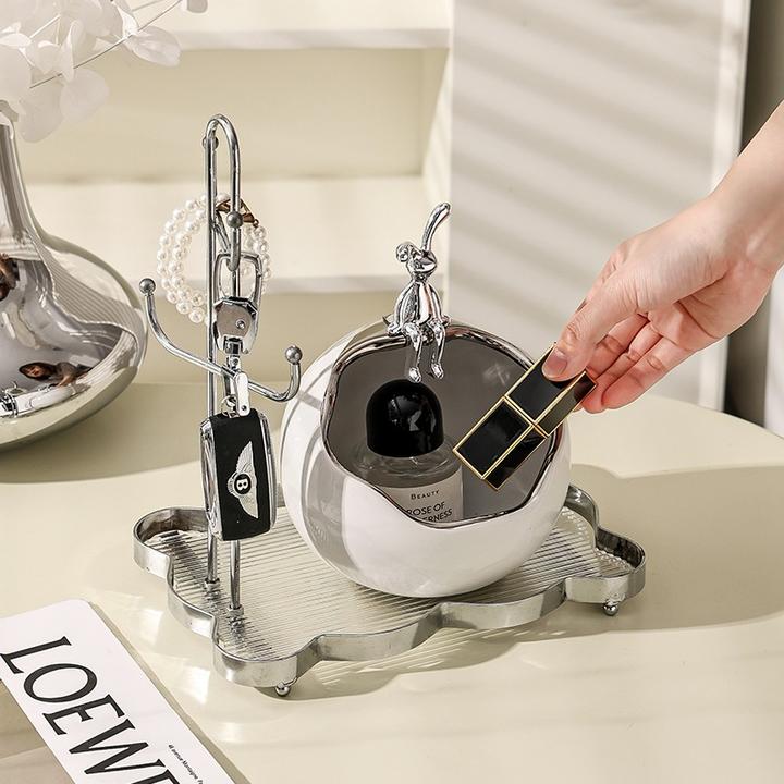 蛇年送礼钥匙收纳摆件轻奢玄关鞋柜入户进门口乔迁品网红客厅装饰