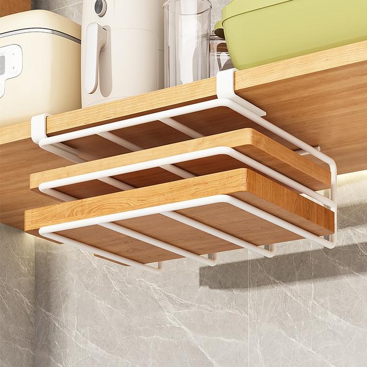 厨房置物架悬挂橱柜下挂架吊柜纸巾架锅盖架砧菜板收纳架子免打孔