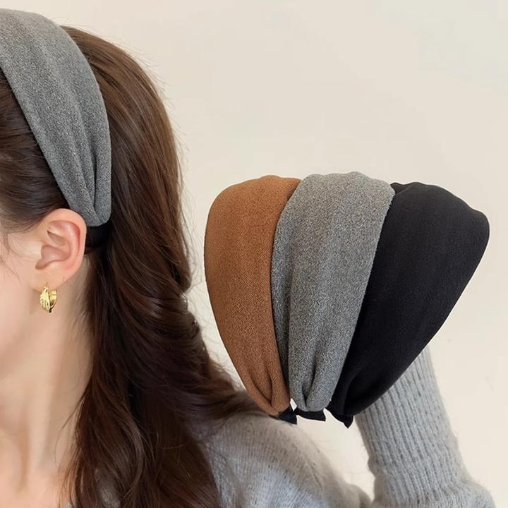 复古宽边绒面发箍女外出百搭洗脸压发头箍高颅顶防滑发捆发卡头饰