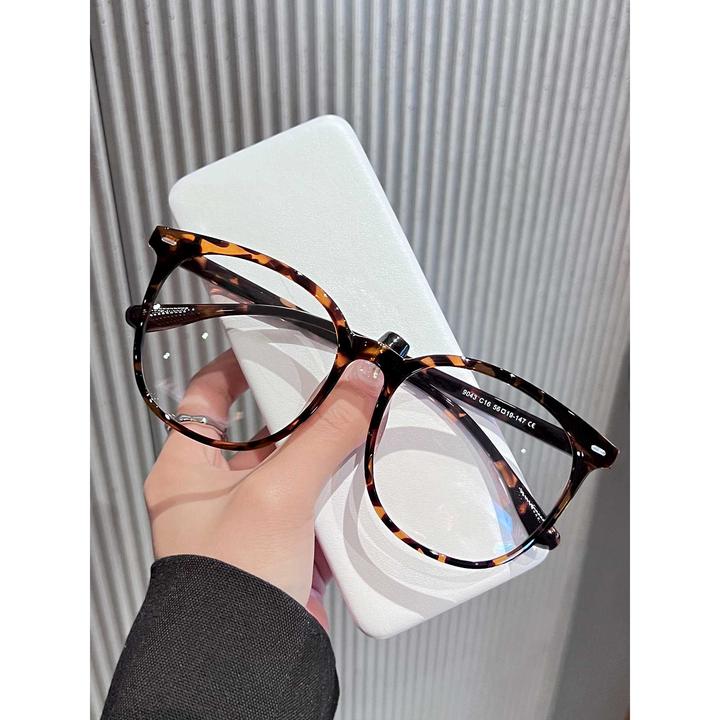 英国【时尚】CoopKoop素颜平光镜女大框近视眼睛配度数超轻时尚茶色